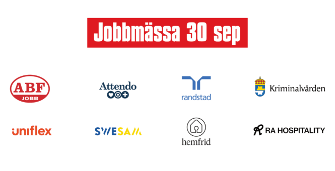 Jobbmässa Göteborg ABF Jobb Randstad Uniflex Kriminalvården Attendo Swesam Hemfrid RA Hospitality